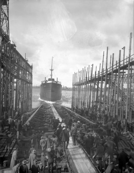 Launch of the steamship Colytto at the Rotterdam Drydock Company. (1926)