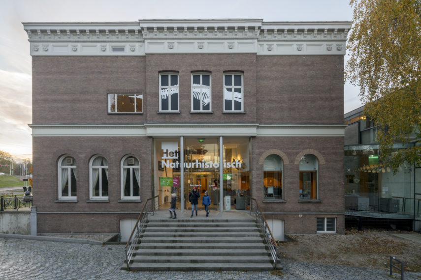 Front and entrance of the National History Museum Rotterdam in Museumpark