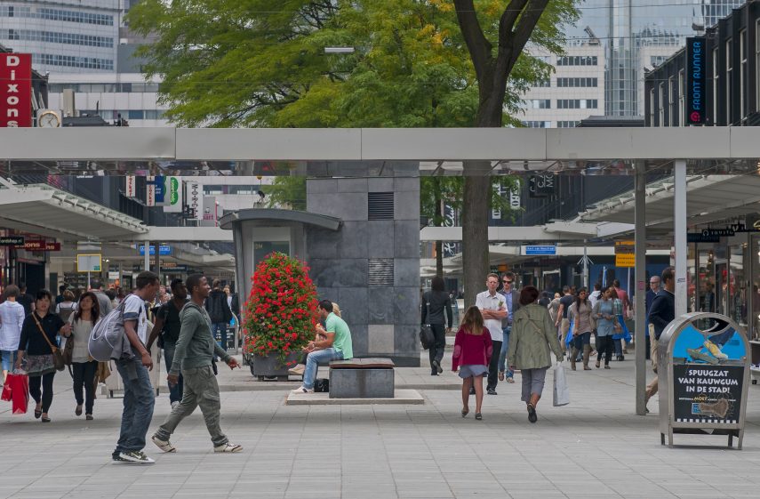 Shopping district Lijnbaan in the city centre.