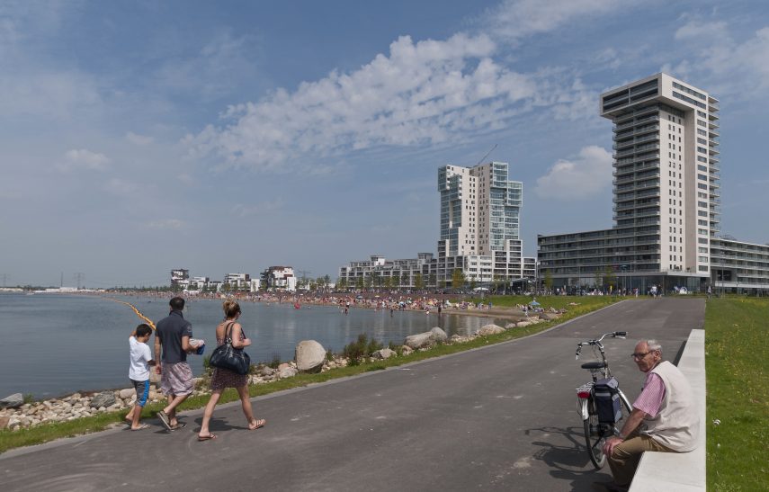 View of the beach and the boulevard at Nesselande.