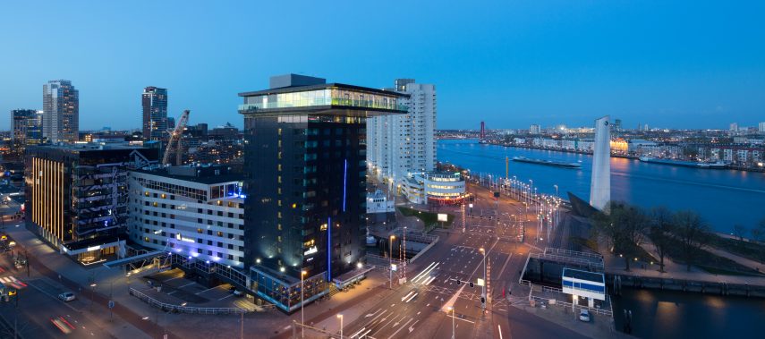 The Inntel Hotel (4-star) and the Main Port Hotel (5 star). The Inntel is situated on the river, the Mainport on the Leuvehaven.