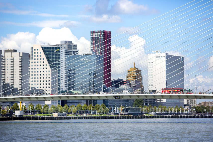 Skyline of Rotterdam seen from Kop van Zuid.