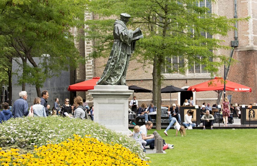 Statue of Erasmus at Grotekerkplein.