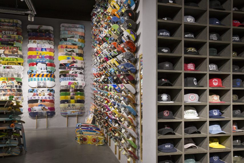 Skatestore located at the Westblaak next to the biggest skatepark of the Netherlands.