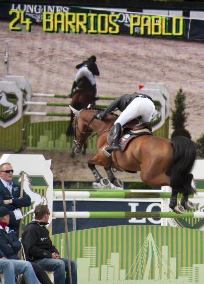 Jumping horse at the CHIO.