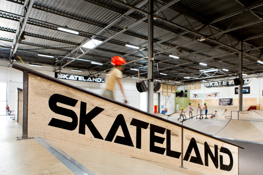 Skatepark Skateland in de wijk Feijenoord, Rotterdam Zuid.