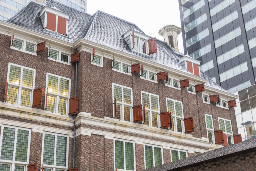The Schielandshuis located at the Korte Hoogstraat in winter atmosphere.