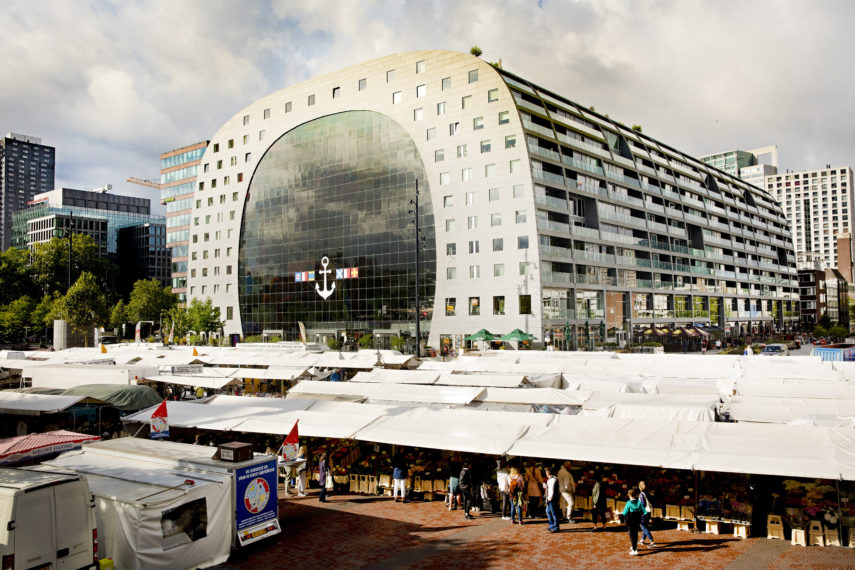 The market in front of the Markthal.