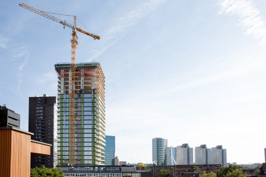 Construction of the up: town tower.