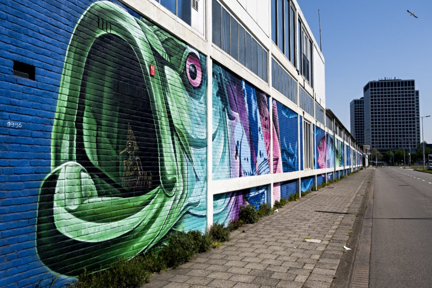 Kunstwerk door Dopie in Rotterdam-West.
