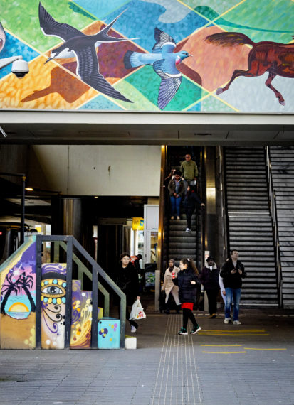 Art above the stairs of Zuidplein.