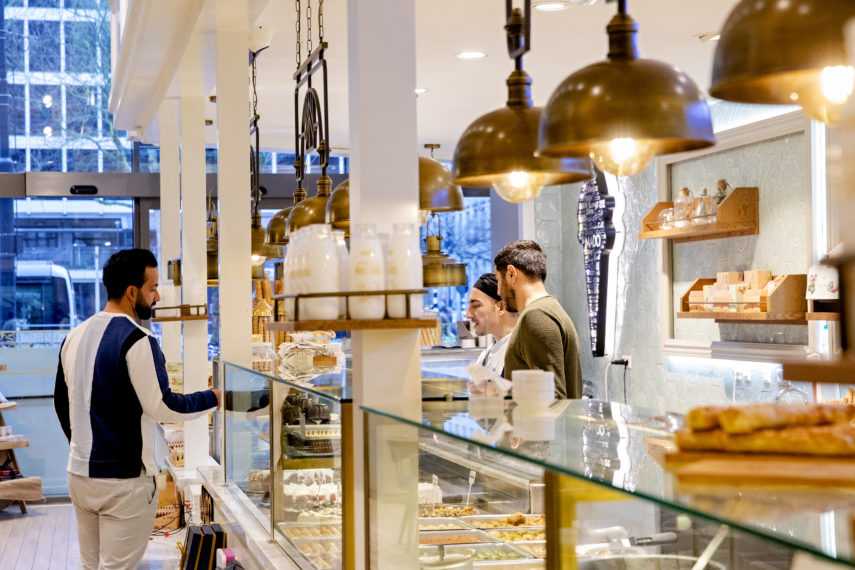 Customer at the counter at Mado.