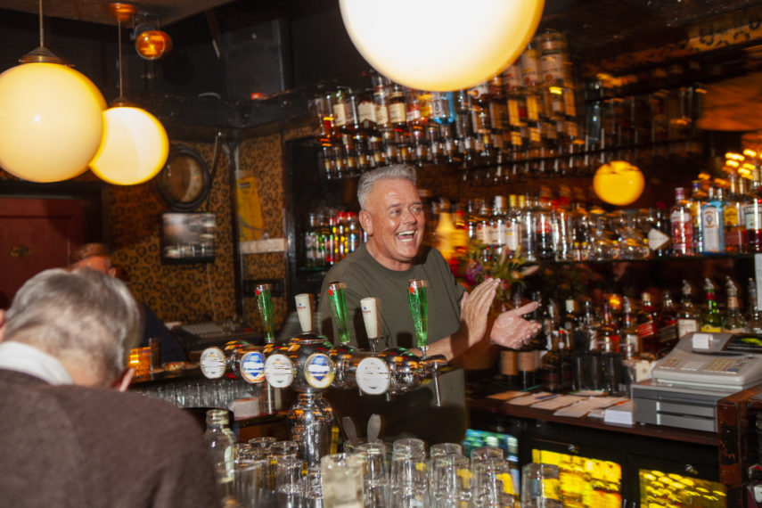 Clapping bartender at Loge 