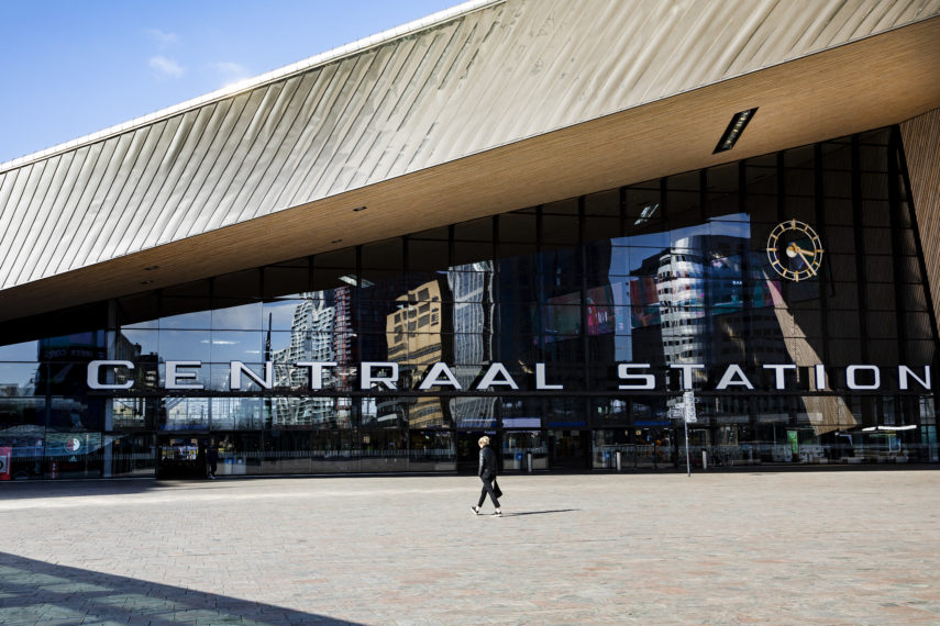 Single person in front of Central Station.
