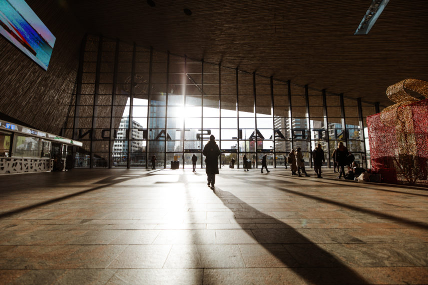 Winter atmospheres in Rotterdam Central station.