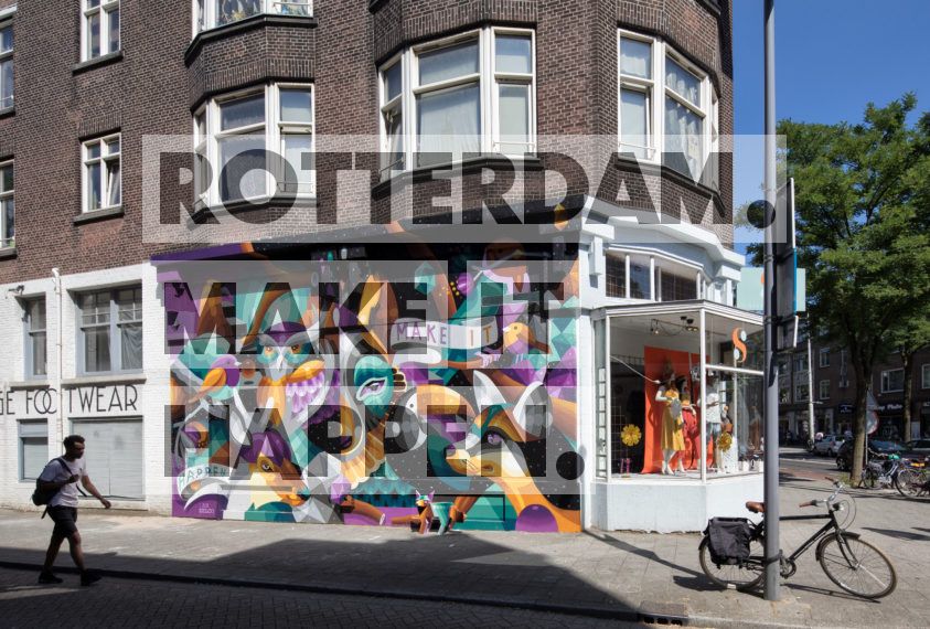 Street art by I Am Eelco at the Bloemkwekersstraat.