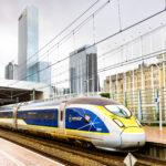 Eurostar trein vertrekt vanaf Rotterdam Centraal Station