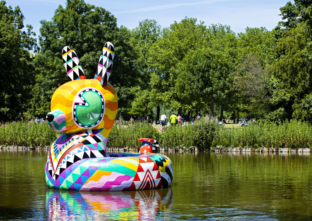 Badkonijn in Vroesenvijver.