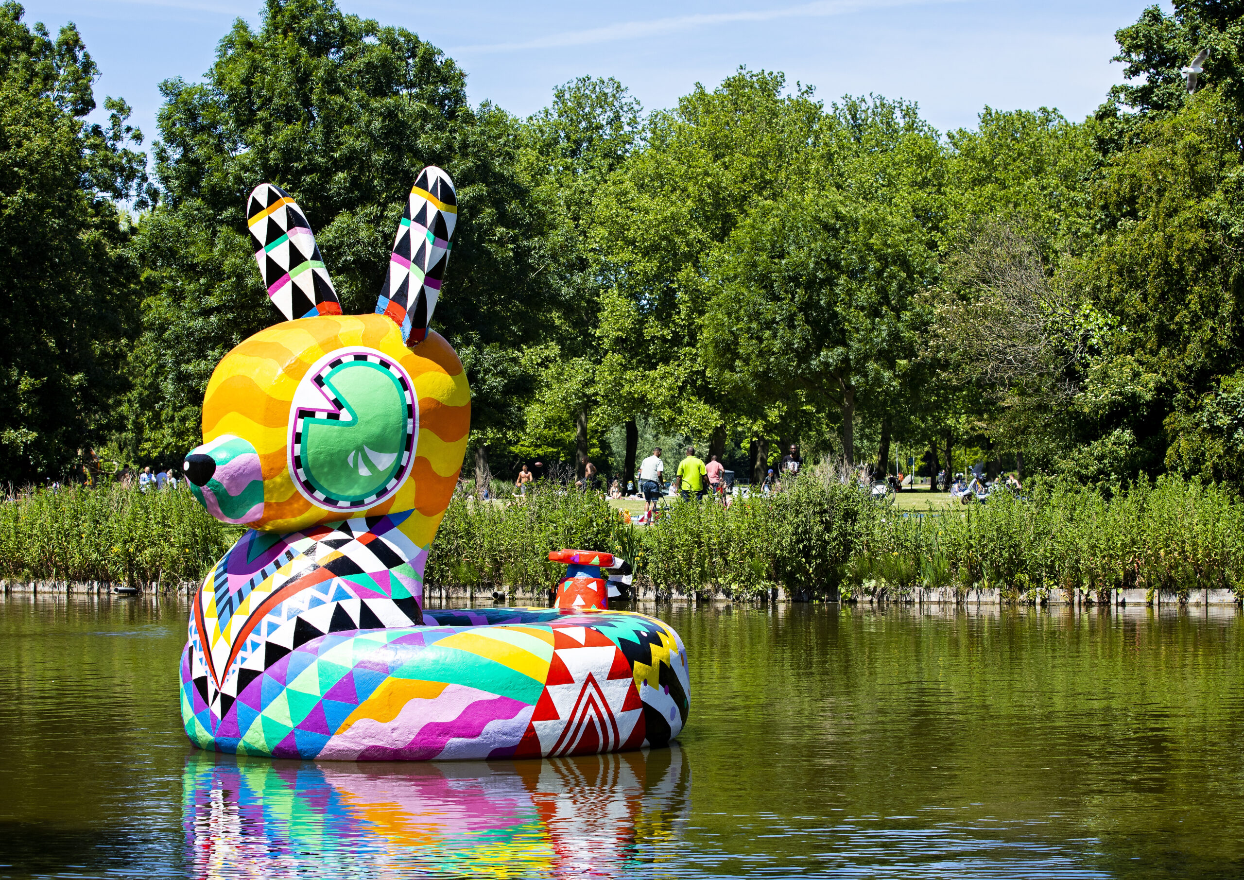 Badkonijn in Vroesenvijver.