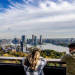 Skyline van Rotterdam met zicht op de Nieuwe Maas