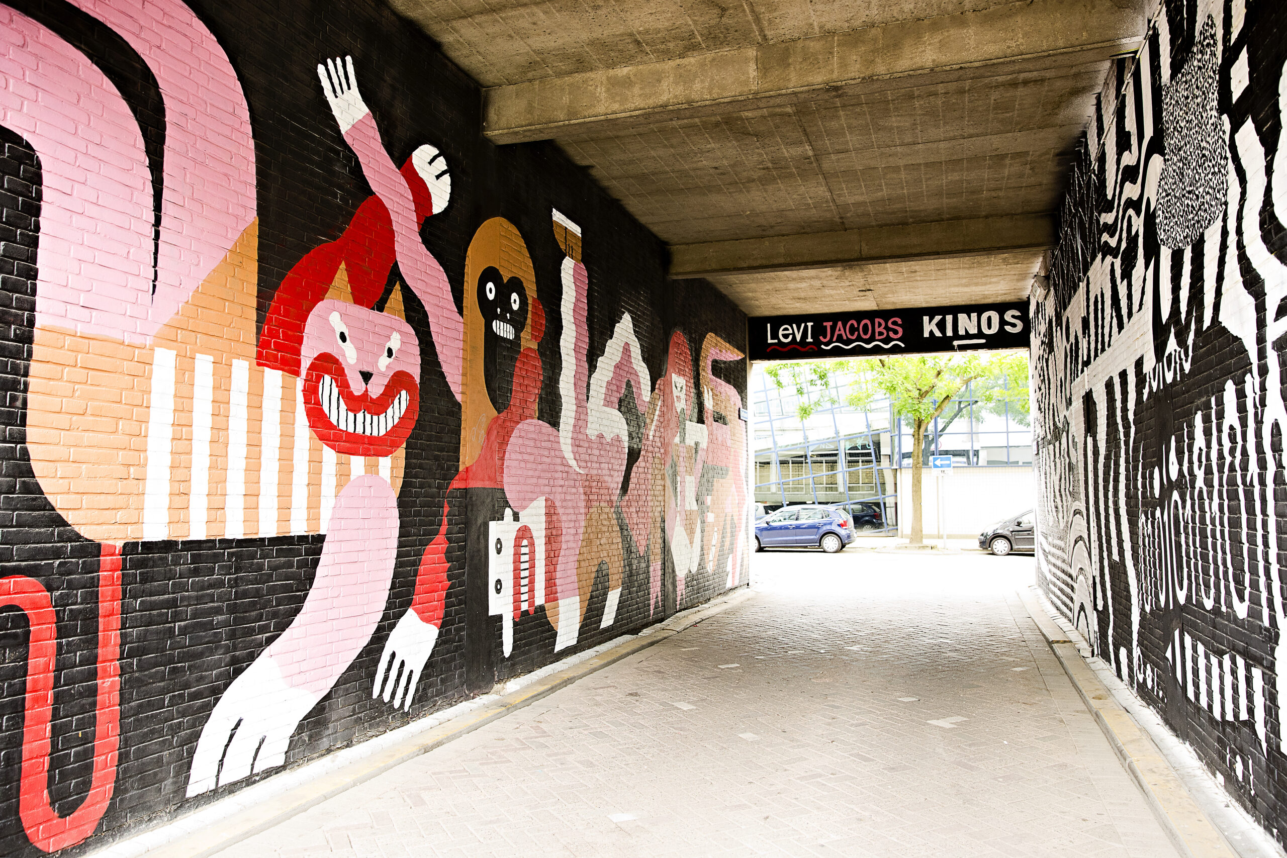 Street art in Rotterdam op een gevel in het centrum.